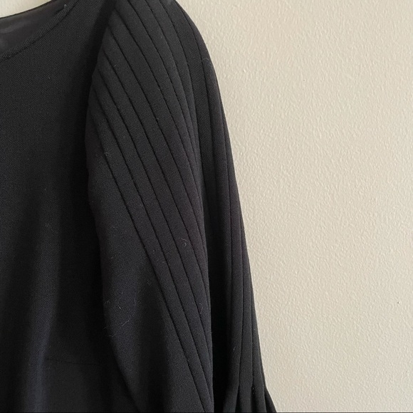 NANCY ROSE Black Bell Sleeve Wool Blend Mini Dress - Picture 7 of 11